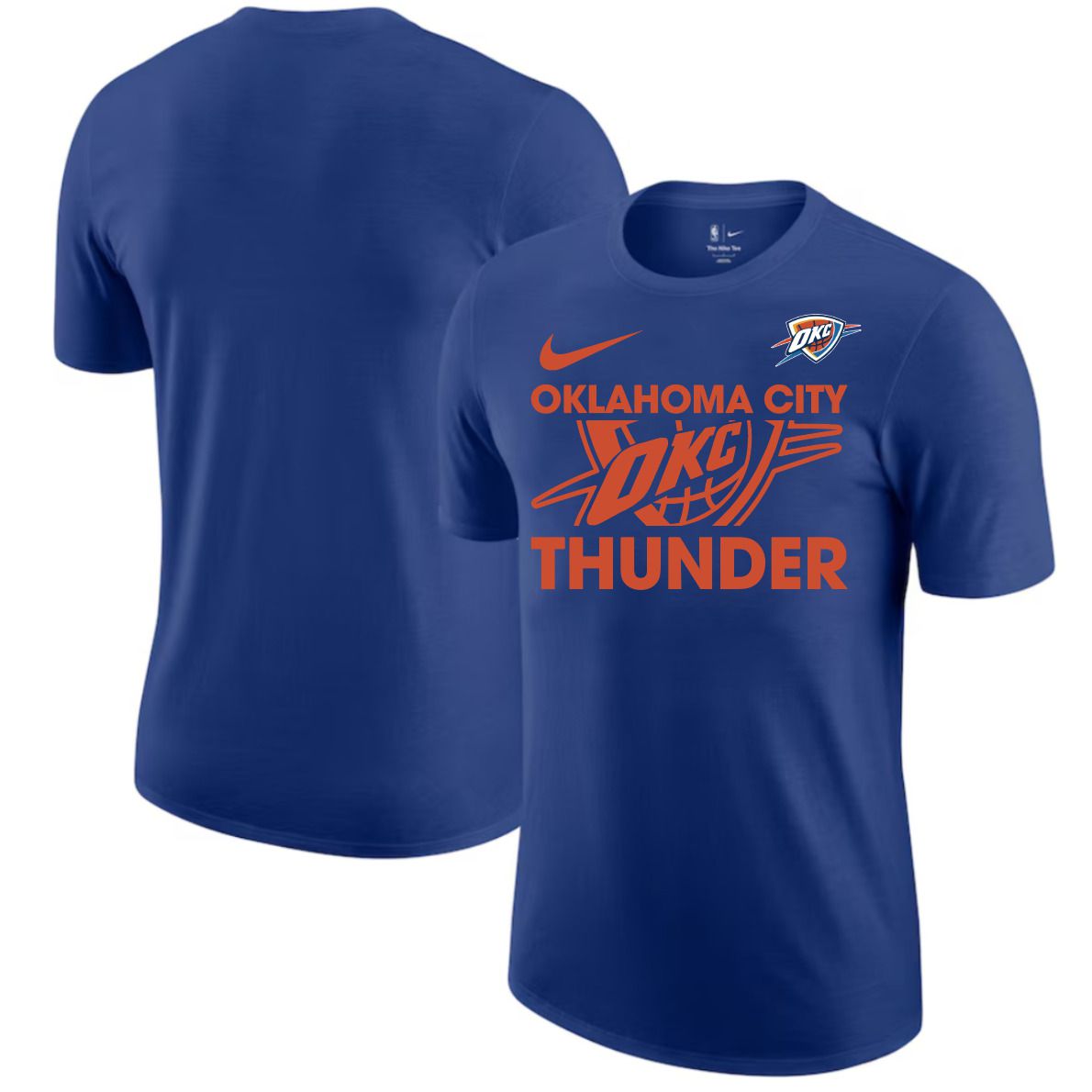 Men 2025 NBA Oklahoma City Thunder Blue Nike T shirts style 1->nba t-shirts->Sports Accessory